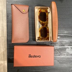 Illesteva Lewis Sunglasses in Amber Brown.
